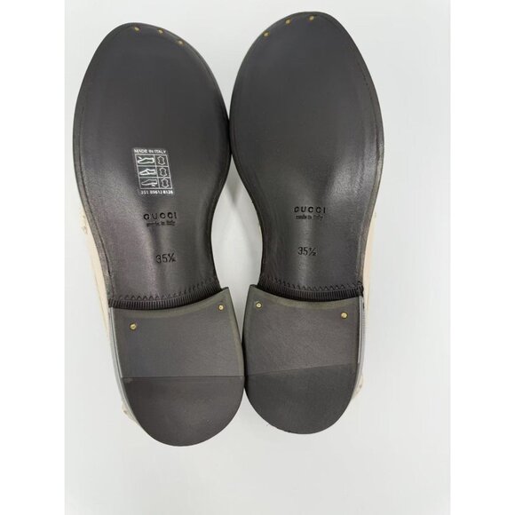 Gucci Women’s Moccasin Leather Loafers Mystic White Sz35.5 700036 - Picture 6 of 10